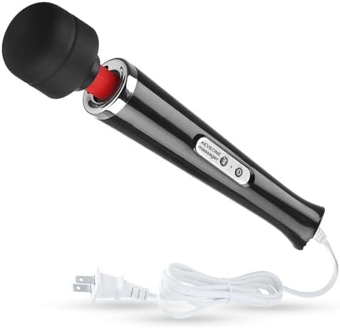 AEVEONE Wired Powerful Handheld Wand Massager, Strong Personal Vibration Massage for Sports Recovery, Back Muscle Aches, Whole Body Pain (Black) by AEVEONE