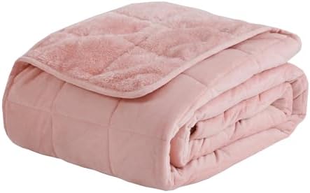 Weighted Blanket, Plush Fleece Blanket Ultra Soft - Fluffy Cozy Throw for Bed Couch Sofa, Warm Fuzzy Blanket for Adults (Pink, 48"x72" 10 lbs) by CODUM