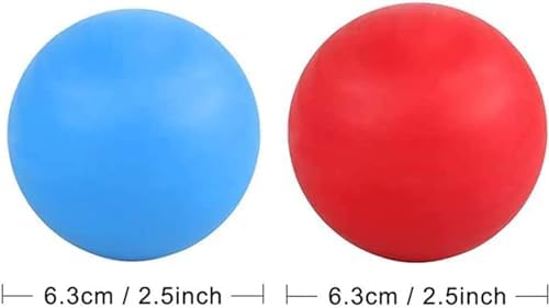 WOVTE Massage Lacrosse Ball for Sore Muscles, Shoulders, Neck, Back, Foot, Body, Deep Tissue, Trigger Point, Muscle Knots, Yoga and Myofascial Release (Blue) (Blue Red) - Image 2