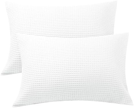 Zaizaihome 100% Egyptian Cotton Waffle Weave Pillowcases King Size 2 Pack by ZaizaiHome