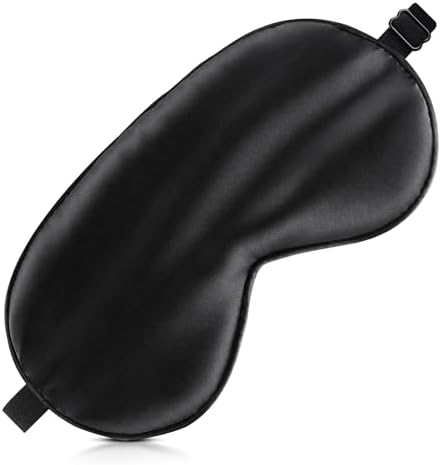 Sleep Mask Silk Eye Mask for Men Sleeping Mask, Adjustable Elastic Strap for Night Shading Sleep Mask, Soft and Comfortable for Both Men and Women(Black) by Unknown