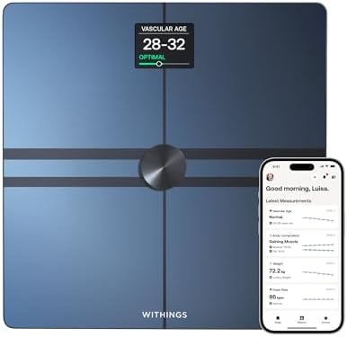 WITHINGS Body Comp - Scale for Body Weight and Complete Body Analysis, Wi-Fi & Bluetooth, Baby Digital Scale, Accurate Visceral Fat, Heart Health, Scales Compatible with Apple by Unknown