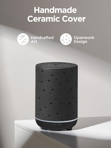 InnoGear 150ml Ceramic Essential Oil Diffuser, Diffusers for Home, Black - Image 2