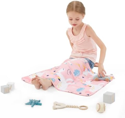 Pink Unicorn Weighted Blanket 2lbs Small Weighted Lap Pad Gifts, 20"x30" by HOSUKKO