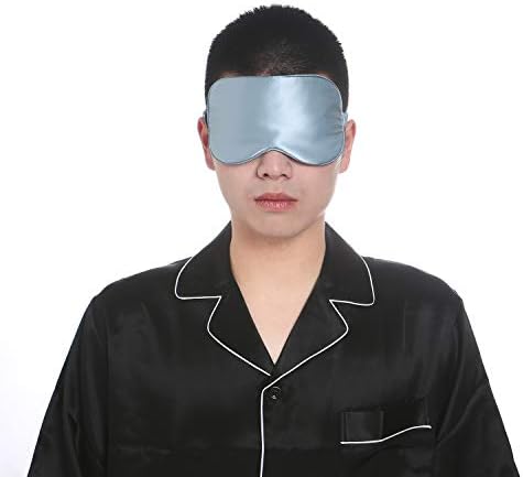 Mulberry Natural Silk Sleep Mask for Women & Men with Elastic Strap, Super Soft Sleeping Eye Mask, Size M, (Blue) - Image 5