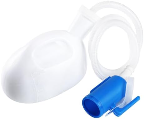 Urinals for Men, ONEDONE Portable Urinal for Men 68 OZ Urine Bottle Pee Bottle Spill Proof for Camping Travel Hospital Home Bedside Emergency Cuttable Long Hose with Lid(White) by ONEDONE