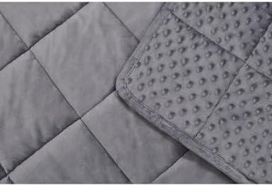 TONGDADA Minky Weighted Blanket | 40''x60'',10lbs | Cozy and Soft Minky Weighted Throw Blanket | Luxury Velvet with Premium Glass Beads | Dark Grey Minky - Image 5