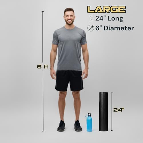 Fitizen Foam Roller – Muscle Massage Rehab Stiff Back Pain Physical Therapy Deep Tissue Firm Exercise Equipment Home Gym Stress Yoga Pilates for The Fit Citizen by FitNation - Image 6