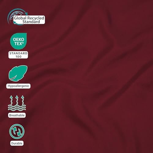 ZPECC Twin Flat Sheet Only 1 Pack, Durable Burgundy Top Bed Sheets Hypoallergenic Soft Brushed Microfiber Color-Coded Label, 66"x96" - Image 2