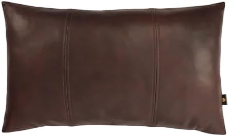 LL LEATHER LOVERS 100% Lambskin Leather Pillow Cover 22x30 Inch – Hand-Stitched Cushion Case with Hidden Zipper, Decorative Throw Cover for Sofa, Bed and Living Room - Brown Antique Panel Pack of 1 by LLLEATHERLOVERS
