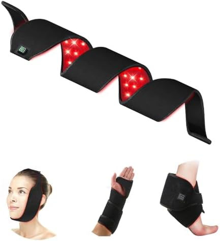 Red Light Therapy Belt for Body, 37'' Cordless Red Infrared Light Wrap for Neck Chin Knee Ankle Hand Pain Relief, 660nm & 850nm with Pulse & Heating Modes by Unknown