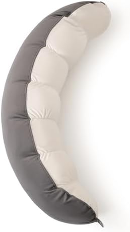 Peallow(Pat. Pend) – Long Round Body Pillow for Adults, Bolster Pillow for Sleeping, Soft and Supportive Pillow for Sleeping & Lumbar Support (Gray-White, 39") by Ailuteie