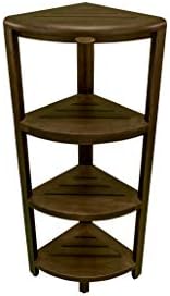 DecoTeak Teak 4 Tier Corner Shower Shelf – Free Standing Bathroom Caddy Space Saving Design | Designed for Moist Wet Spaces | Provides Organization & Storage by Decoteak