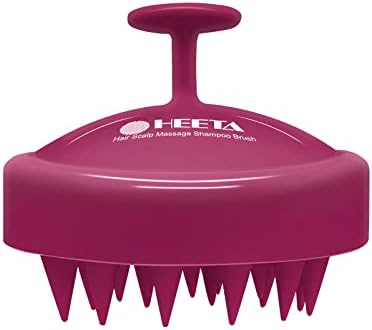 HEETA Scalp Massager Hair Growth, Soft Silicone Scalp Scrubber Shampoo Brush for Exfoliation, Dandruff Removal Head Massage Stress Relax, Wet & Dry Use for Thick Thin Curly Hair Care, Red by HEETA