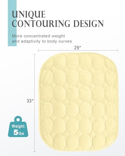 Cottonblue Small Weighted Lap Blanket 5lbs for Adults Teens 29"x33",Beige - Image 3