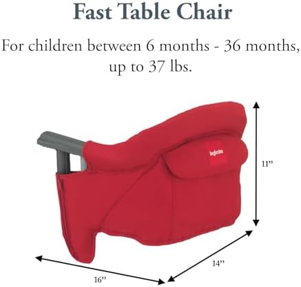 Inglesina Fast Table Chair - Red + Fast Dining Tray - Portable Baby High Chair - for Babies & Toddlers up to 37 lbs - Fits Tables 0.8'' to 3.5'' Thick - Compact & Easy to Use - Travel Bag Included - Image 2