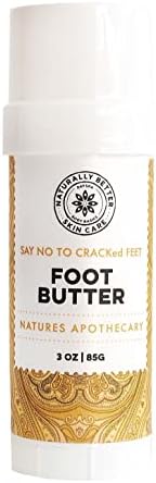 NATURE'S APOTHECARY Say NO to Cracked Feet - Foot Butter 3 oz | Hydrate, Protect, and Deodorize Feet Naturally, Quick and Easy Roll on Tube, USA MADE by DAYSPABODYBASICS