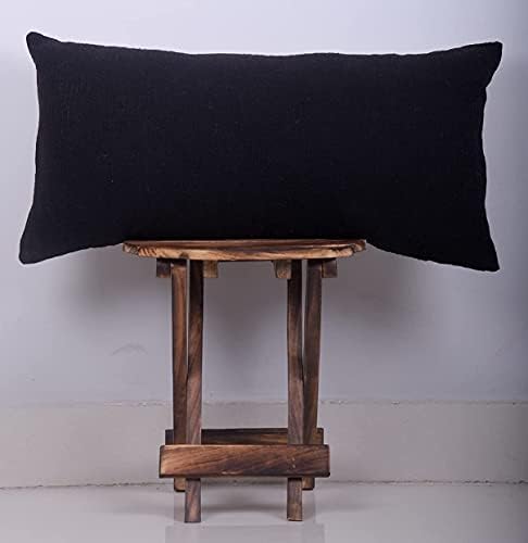 Trade Star Handloomed Throw Pillow case 100% Cotton Pillow Cover Mudcloth Bedding Cushion Case Boho Accent Cushion Case Modern Farmhouse Décor (Black Solid 12X24 INCHES) - Image 5