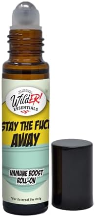Wild Essentials Stay The F Away Roll-On Essential Oil Blend – Thieves-Style Immunity Support with Cinnamon, Clove, Eucalyptus, Lemon & Rosemary – Ready-to-Use with Organic Jojoba – Made in USA by WildEssentials