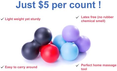 Peanut Massage Ball Roller Double Lacrosse Ball Acupoint Myofascial Release Muscle Knot Relaxer Mobility Trigger Point for Physical Therapy Self Deep Tissue Manual Massager Equipment Tool Set - Image 2