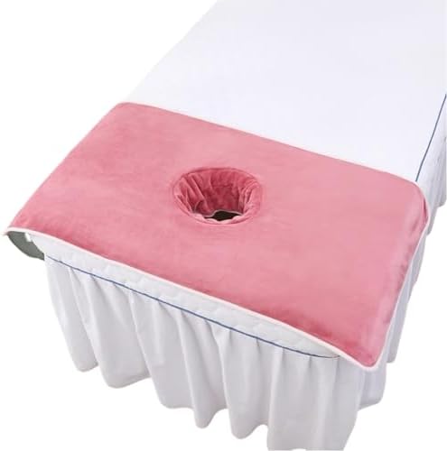 Massage Table Cover Towel with Face Cradle Hole, Premium Fitted Sheet with Locked Edges (Dusty Pink) by ZBH1985