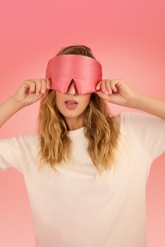 Glow People Silk Sleep Mask – 100% Mulberry Silk Eye Mask for Sleeping, Total Blackout, Cloud-Soft and Adjustable for Beauty Sleep and Travel - Rose Dust - Image 4