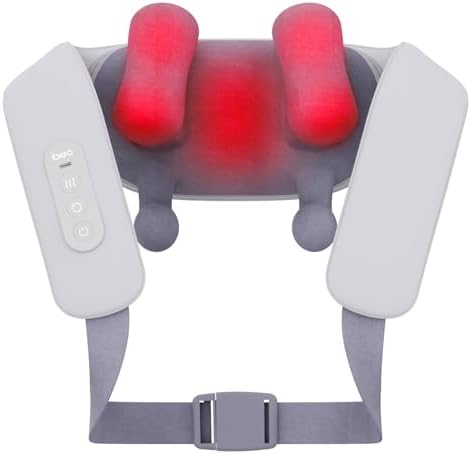 ibreo Neck and Back Massagers with Heat, 3D Shiatsu Deep Tissue Kneading, 4 Massage Modes, Adjustable Fit & Rechargeable Design for Shoulder, Leg, Waist, Muscle and Pain Relief by ibreo