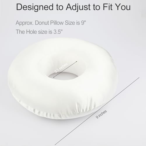 Silky Satin Piercing Pillow Ear Pillows Donut with Hole for Ear Pain CNH Piercing Pain Relief Sleeping Pressure Sore Side Sleepers Smooth Cooling Ear Guard Protector, Ivory - Image 5