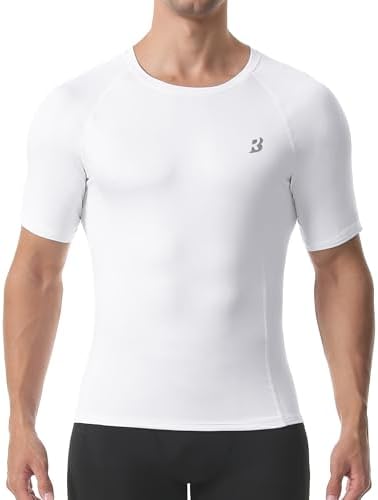 Roadbox Compression Shirt Men Short Sleeve, Cool Dry Base Layer Athletic Undershirts, Workout T-Shirt for Sports Gym Running - Image 2