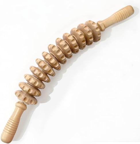 Wood Therapy Massage Roller Stick for Muscle Relief & Cellulite Reduction by Deston