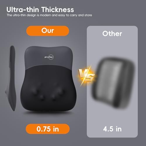 Back Massager with Heat for Pain Relief Deep Tissue, Ultrathin 4D Shiatsu Lower Back Massager, Chair Back Massager for Home Office, Gifts for Women Men,Black - Image 5