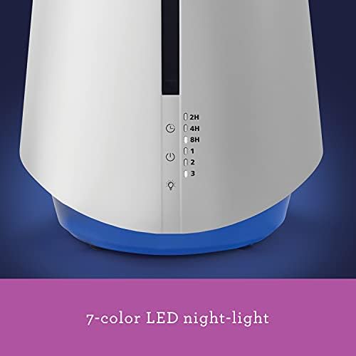 Holmes 1-Gallon Top-Fill Ultrasonic Cool-Mist Humidifier with Disinfectant Protection and 7 Color LED Lights White - Image 5