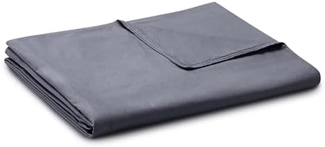 YnM Exclusive Cotton Duvet Cover for Weighted Blankets with 16 Strings (Dark Grey, 60"x 80") by YNM
