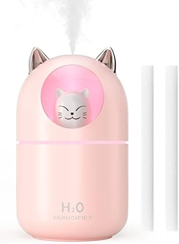 Cool Mist Humidifier,300ml Mini Humidifiers with Night Light,Waterless Auto-Off Air Humidifier,20dB Quiet Humidifiers for Bedroom,Car, Plant for Girl Boy by NORHOM