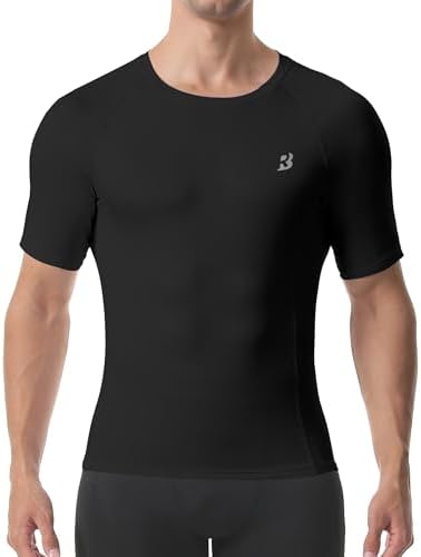 Roadbox Compression Shirt Men Short Sleeve, Cool Dry Base Layer Athletic Undershirts, Workout T-Shirt for Sports Gym Running - Image 2