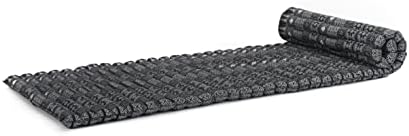 Leewadee - Foldable Floor Mattress - Japanese Roll Up Futon -Trifold Tatami Mat- Guest Floor Bed - Camping Mattress - Thai Massage Mat, Kapok Filled, 75 x 28 inches, Black - Image 4