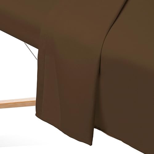 Saloniture 3-Piece Microfiber Massage Table Sheet Set - Premium Facial Bed Cover - Includes Flat and Fitted Sheets with Face Cradle Cover - Chocolate Brown - Image 4