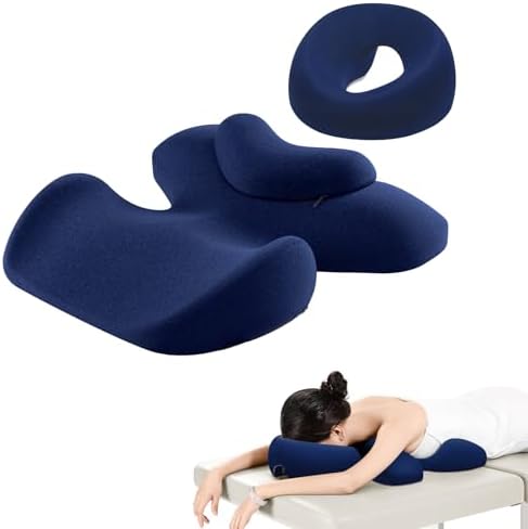 Prone Massage Pillow, a Chest and face Support Sleep Pillow, is Suitable for Massage, SPA and Sleep. It Comes with a Removable and Washable Cover, a Non-Slip Bottom (Navy Blue) by OSZZT