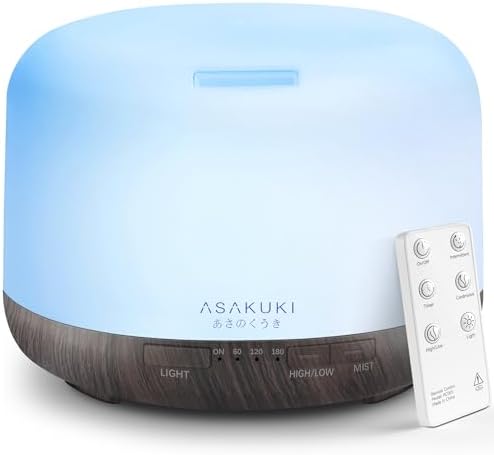 ASAKUKI Essential Oil Diffuser for Home, 500ML Aromatherapy Humidifier by ASAKUKI
