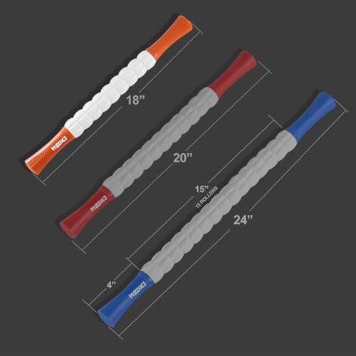 Muscle Roller Massage Roller Stick- Deep Tissue Fascia Blaster for Myofascial Pain Relief, Lymphatic Drainage & Body Sculpting, Handheld Physical Therapy & Recovery Tool(Orange White) - Image 3
