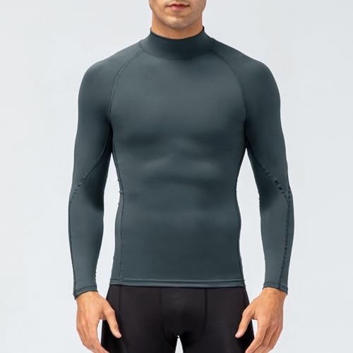 SPVISE Men's Compression Shirts Long Sleeve Mock Turtleneck Workout Tops - Image 2