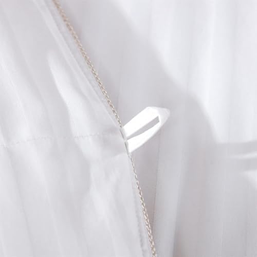 Luxurious All-Season Goose Down Comforter Duvet Insert, Exquisite Oversize Olympic Queen White Stripe Design, 98" X 98 ", 100% Cotton Down Proof Fabric, 75 oz. Fill Weight - Image 7