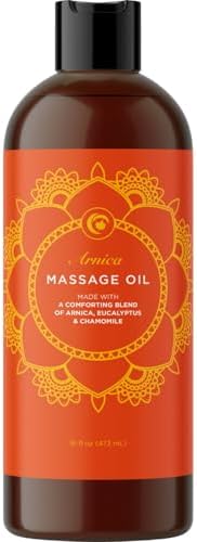 Arnica Massage Oil for Muscle Relaxing - Comforting Sore Muscle Massage Oil for Full Body Relief with Soothing Chamomile Lavender Peppermint & Rosemary Essential Oils - Vegan & Non GMO (16 Fl Oz) by MapleHolistics