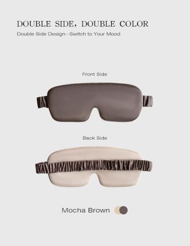 Luxurious 100% Mulberry Silk Sleep Eye Mask Blackout, Mocha Brown - Image 5