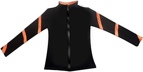 LIUHUO Girls Ice Skating Jackets Women Stripes Training Practice Figure Skating Tops Costs Fleece - Image 3