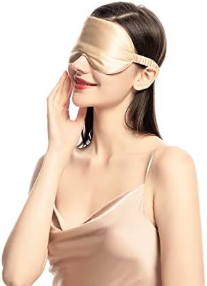 Mulberry Natural Silk Sleep Mask for Women & Men with Elastic Strap, Super Soft Sleeping Eye Mask, Size M, (Champagne) - Image 6