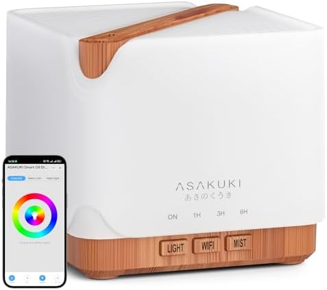 ASAKUKI Essential Oil Diffuser Smart WiFi Humidifier 700 ml by ASAKUKI
