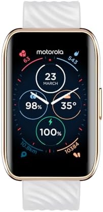 Motorola Moto 40 Bluetooth Smartwatch -10 Days Battery Life, Google Fit Integration, 1.5'' Crystal Clear Display, Heart Tracking, in-Depth Sleep Tracking, iOS and Android Compatible - Rose Gold by Unknown