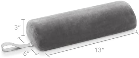 Saloniture Half Round Neck Massage Table Bolster Pillow Pad - 13 x 6 x 3 Inch - Gray Velour - Image 2