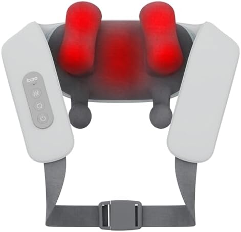 ibreo Neck and Back Massagers with Heat, 3D Shiatsu Deep Tissue Kneading, 4 Massage Modes, Adjustable Fit & Rechargeable Design for Shoulder, Leg, Waist, Muscle and Pain Relief by ibreo